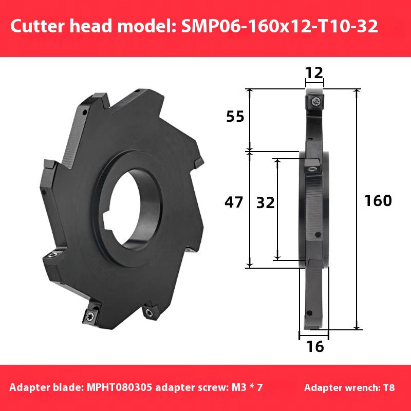 2083-CNC SMP 3 face and face milling cutter head saw blade sleeve indexable milling T-slot cutter head MPHT06 0812 Shandong Denso Pricision Tools Co.,Ltd.